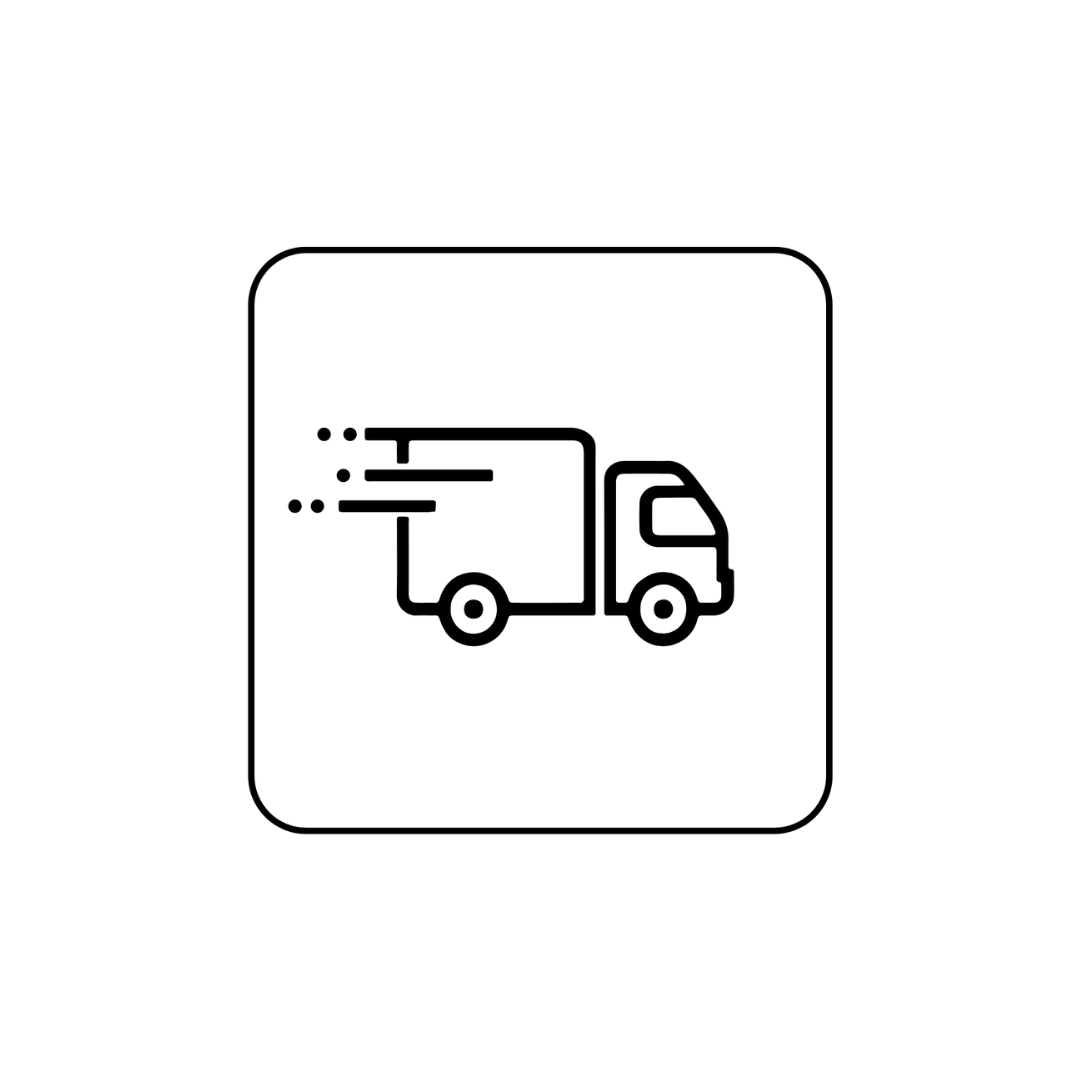 Symbol av lastbil i rörelse